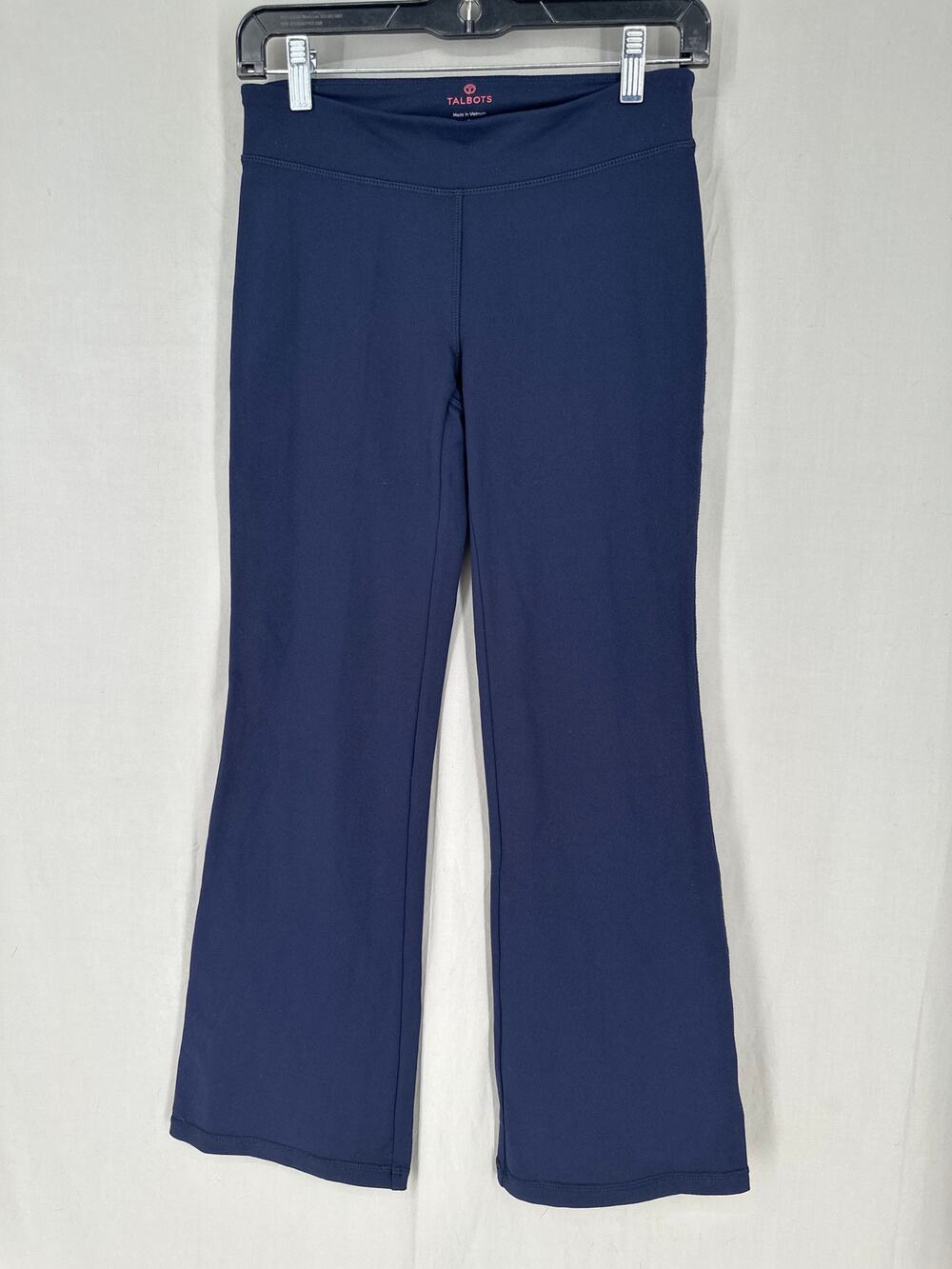 Talbots Pants Womens P XS Navy Blue Pull On Flare Leggings Stretch High Rise